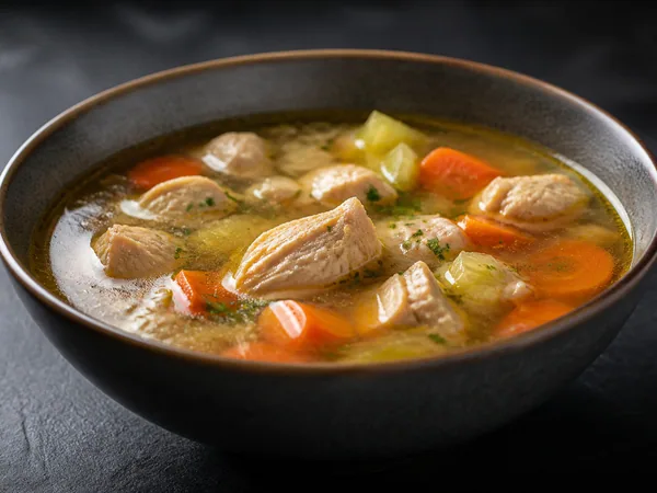 Бульон ароматный из цыпленка с овощами